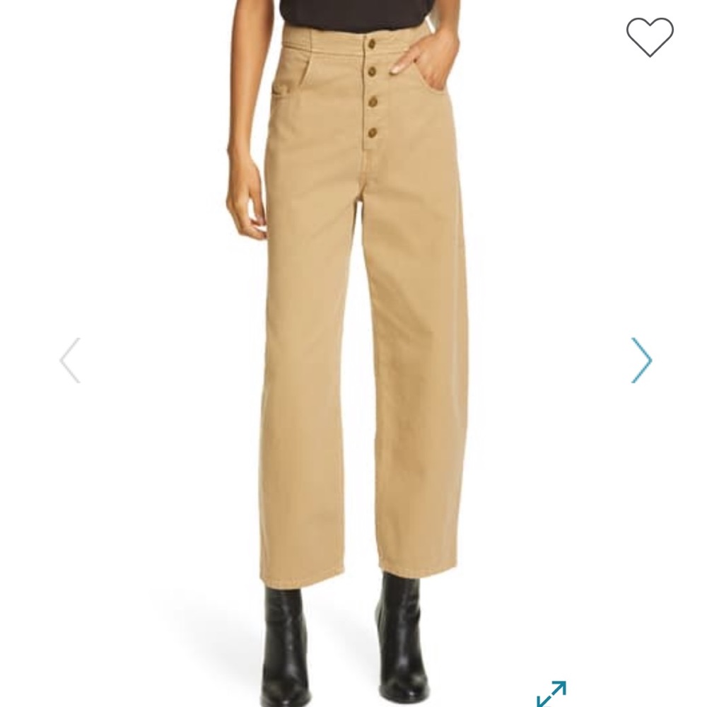 NILI LOTAN Toledo High Waisted Wide Pants Khaki